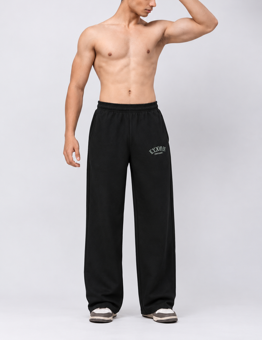 Men’s Black Wide-Leg Joggers | Relaxed Fit