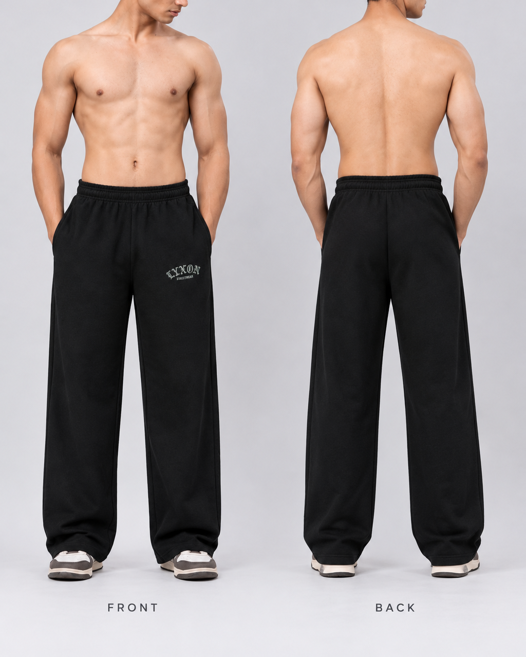 Men’s Black Wide-Leg Joggers | Relaxed Fit