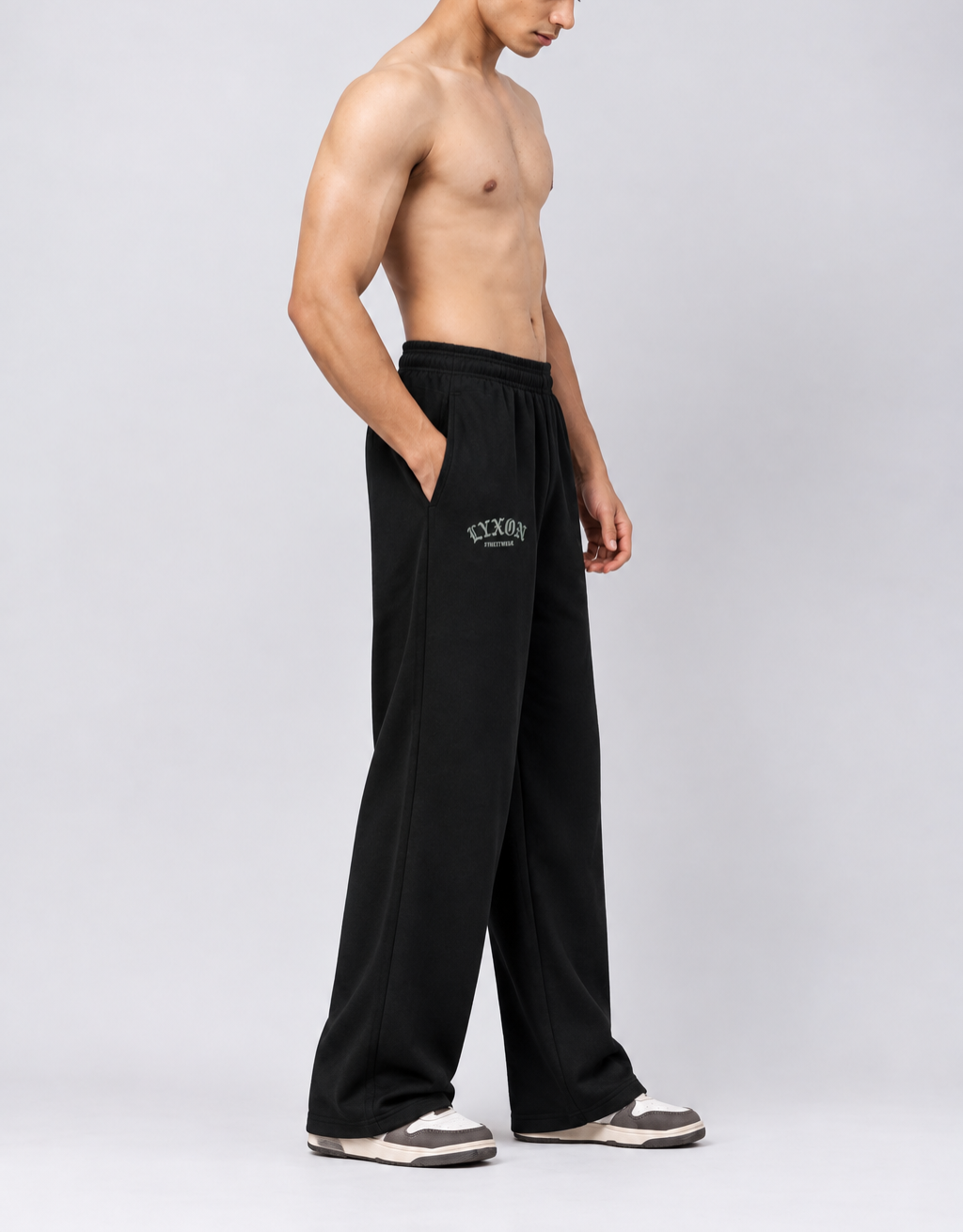 Men’s Black Wide-Leg Joggers | Relaxed Fit